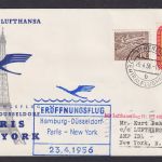 Flugpost Brief Air Mail Berlin MIF Bauten Lufthansa Hamburg New York USA