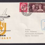 Flugpost Brief Air Mail Großbritannien London Stuttgart 1956