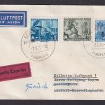 Flugpost Brief Air Mail Eilboten DDR Schönefld Leipzig Retour 1956