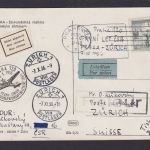 Flugpost Brief Air Mail Tschechoslowakei Prag Zürich Schweiz 1956