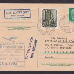 Flugpost Brief Air Mail DDR Pieck Ganzsache Lufthansa Hamburg Manchester