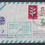 Flugpost Brief Air Mail Argentinien 725 Rvolution ungezähnt Alitalia Olympia auf