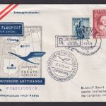 Flugpost Brief Air Mail Lufthansa Wien Österreich 70 Jahre Reko Zettel Paris