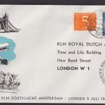 Gedenk Flugpost Brief Air Mail Niederlande KLM Amsterdam London Grossbritannien