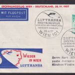 Flugpost Brief Air Mail Österreich Lufthansa Wien München Flughafen schöner SST