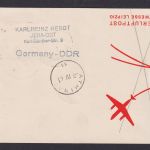 Flugpost Brief Air Mail SABENA Brüssel Belgien Athen Griechenland Zuleitung DDR
