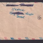 Flugpost Brief Air Mail Israel MIF nach Leipzig 14.9.1952