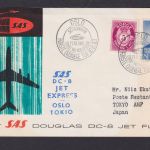 Flugpost Brief Air Mail SAS DC 8 Jet Express Oslo Norwegen Tokio Japan