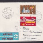 Flugpost Brief Air Mail Schweiz Zürich Hannover Deutschland 1955
