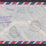 Flugpost Brief Air Mail Wien Österreich Lufthansa Hannover Aufkleber n. abgeholt