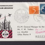 Flugpost Brief Air Mail Niederlande KLM Amsterdam Moskau 1958