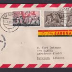 Flugpost Brief Air Mail DDR Berlin Brüssel Belgien Beirut Libanon 1955