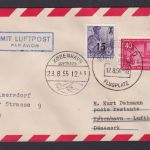Flugpost Brief Air Mail DDR ab Berlin Schönefeld Flugplatz n Kopenhagen Dänemark
