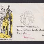 Flugpost Brief Air Mail KLM Amsterdam Niederlande nach Tuinis Tunesien 16.4.1959