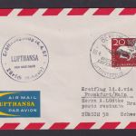 Flugpost Brief Air Mail Berlin Frankfurt Zürich Schweiz Erstflug Lufthansa 1957