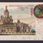 Bahnpost Bayern K.B. Bahnpost auf toller Litho Ansichtskarte München Ausstellung