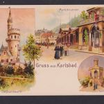 Litho Ansichtskarte Karlsbad Böhmen Deutsche Ostgebiete Karlovy Vary Tschechien