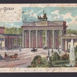 Litho Ansichtskarte Berlin Brandenburger Tor n. Siebenhirten Vossendorf