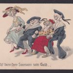Ansichtskarte Scherzkarte Humor Semannsfeier mit Frauen