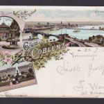 Litho Ansichtskarte Coblenz Rheinland Pfalz Rhein n. Elberfeld Wuppertal NRW
