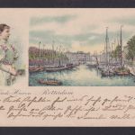 Litho Ansichtskarte Rotterdam Holland Niederlande Hafen Schiffe n. Diez