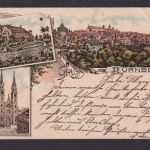 Litho Ansichtskarte Nürnberg Bayern Burg Lorenz Kirche n. Dombuehl Bayern