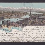 Litho Ansichtskarte Zürich Schweiz n. Eben am Achensee Österreich