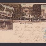 Litho Ansichtskarte Wiesbaden Hessen ab Sonnenberg