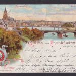 Litho Ansichtskarte Frankfurt a. Main HessenMainansicht Sachsenhausen n.