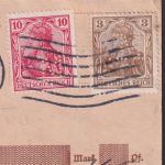 Briefmarken Perfin Lochung Nachnahme Deutsches Reich Brief MIF Germania Reklame