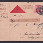 Perfin Privatlochung M Deutsches Reich Drucksachen Nachnahme Brief MIF Germania
