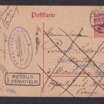 Deutsches Reich Heidelberg n. Montigny-en-Cambrésis Clary + Retour Stempel 1919