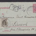Bahnpost Leipzig Riesa Deutsches Reich Ganzsache Kartenbrief Lüttich Belgien mit