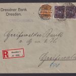 Perfin Privatlochung Dresden DrB Deutsches Reich Infla R Brief Greifenwald 1922