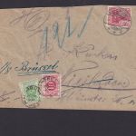 Deutsches Reich Brief EF Germania nach Belgien mit Nachporto 31.7.1908