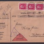 Deutsches Reich Nachnahme Brief MIF Berühmte Deutsche Kirchen Sieg 21.8.1929