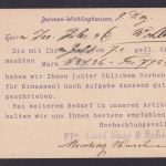 Deutsches Reich Brief violetter Vordruck Reichspost Postkarte Barmen