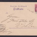 Deutsches Reich Brief violetter Vordruck Reichspost Postkarte Barmen