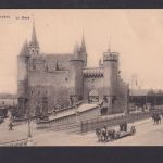 Ansichtskarte Feldpost Anvers Belgien Le Steen Burg Pferdefuhrwerke n.
