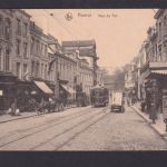 Ansichtskarte Feldpost Namur Frankreich Rue de Fer Geschäftsstrasse Strassenbahn