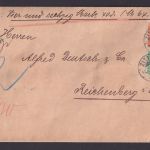 Deutsches Reich Wertbrief MIF 5 + 25 Pfg. Reichpost Zittau n. Reichenberg Siegel