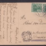 Briefmarken Bahnpost Deutsches Reich Ansichtskarte Salzuflen n Brüssel Belgien