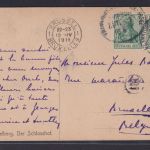 Ansichtskarte Bahnpost Frankfurt Karlsruhe Zug 7 Deutsches Reich n Brüssel