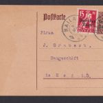 Altdeutschland Bayern Ganzsache Wappen Aufdruck + ZUF Naila nach Hof