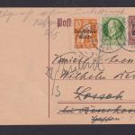 Altdeutschland Bayern Ganzsache plus ZUF Regensburg n. Lorsch und zurück