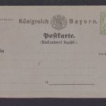 Altdeutschland Bayern Ganzsache P 19 Frage & Antwort WST 3 Pfg. Wappen