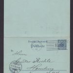 Hamburg Deutsches Reich Frage & Antwort Ganzsache 2 Pfg. Wappen Masch.St. HMB