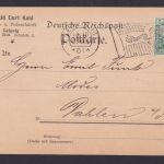 Flaggenstempel Leipzig 13 Deutsches Reich nach Dahlen Sachsen EF Germania 1901