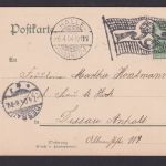 Deutsches Reich Halle Saale Flaggenstempel Posthorn nach Dessau Ansichtskarte