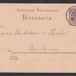 Bahnpost Northeim Paderborn Deutsches Reich Ganzsache Zug 164 31.10.1887